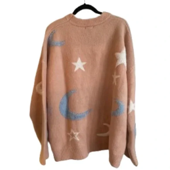 Rachel Pink Sweater with Star and Moon Design - Size 2X - Picture 3 of 3